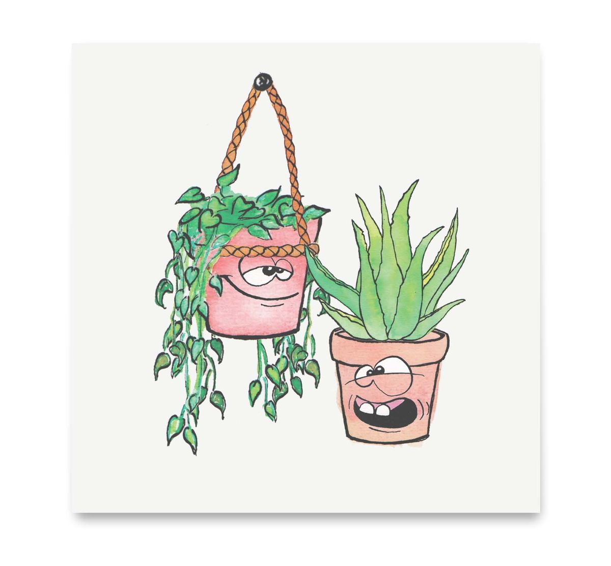 Handgemaakte wenskaart - Aloe Vera - Mags Up Your Mind